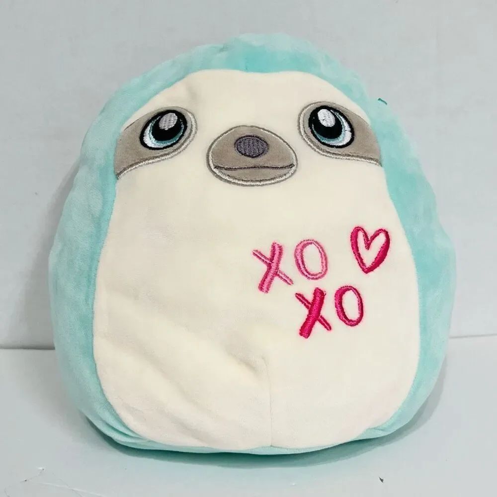 Squishmallows Aqua The Sloth Valentines Day Edition   8”